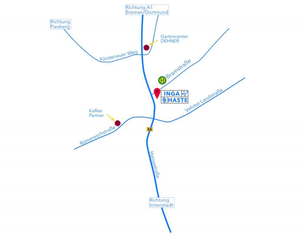 Bild Anfahrt zu INGA Haste
